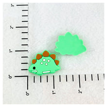 Load image into Gallery viewer, Set of 2 - PVC Resin - Green Dinosaur - Stegosaurus