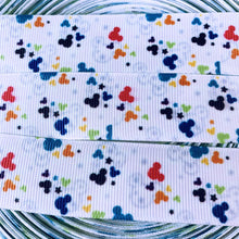 Load image into Gallery viewer, Ribbon by the Yard - Tiny Colorful Mickey Scatter