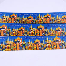 Load image into Gallery viewer, Ribbon by the Yard - Small World on Dark Blue No Words