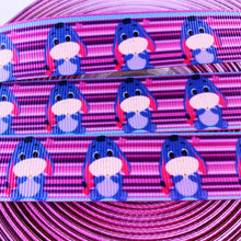 Load image into Gallery viewer, Ribbon by the Yard - Eeyore Cutie on Purple Stripes