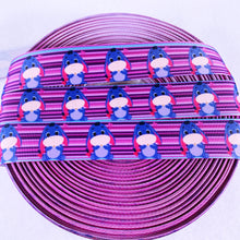 Load image into Gallery viewer, Ribbon by the Yard - Eeyore Cutie on Purple Stripes