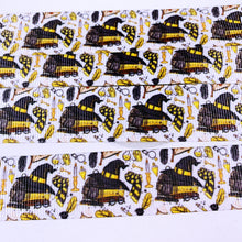Load image into Gallery viewer, Ribbon by the Yard - 7/8" - HP - Wizard School - Hufflepuff - Hat, Books, Scarf