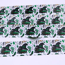 Load image into Gallery viewer, Ribbon by the Yard - 7/8" - HP - Wizard School - Slytherin - Hat, Books, Scarf