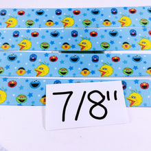 Load image into Gallery viewer, Ribbon by the Yard - Sesame Street Blue Scatter