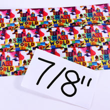 Load image into Gallery viewer, Ribbon by the Yard - Small World Words White