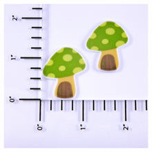 Load image into Gallery viewer, Set of 2 - Planar Resin - Mushrooms - Green