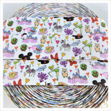 Load image into Gallery viewer, Ribbon by the Yard - 1" - Disney Scatter on White