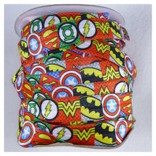 Load image into Gallery viewer, FOE by the Yard - 5/8" - Superhero Logos