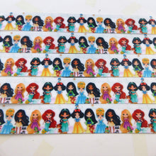 Load image into Gallery viewer, Ribbon by the Yard - 7/8" - Cute Princesses on White