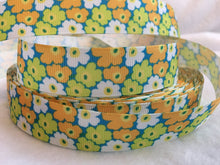 Load image into Gallery viewer, Ribbon by the Yard - Flower Ribbon - Orange, White and Green Flowers