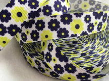 Load image into Gallery viewer, Ribbon by the Yard - Flower Ribbon - Yellow and Blue Flowers
