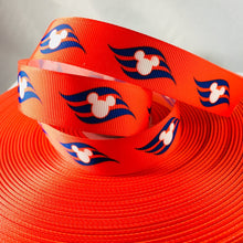 Load image into Gallery viewer, Ribbon by the Yard - Disney DCL - Logo on Red