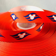 Load image into Gallery viewer, Ribbon by the Yard - Disney DCL - Logo on Red