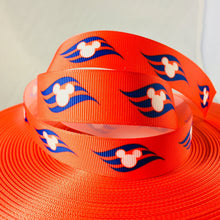 Load image into Gallery viewer, Ribbon by the Yard - Disney DCL - Logo on Red