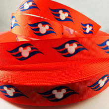 Load image into Gallery viewer, Ribbon by the Yard - Disney DCL - Logo on Red