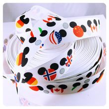 Load image into Gallery viewer, Ribbon by the Yard - World Mickey Heads - Flags - EPCOT