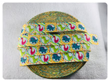 Load image into Gallery viewer, Ribbon by the Yard - 7/8" - Dinosaur Ribbon - Pink, Blue, Lime Green