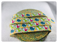Load image into Gallery viewer, Ribbon by the Yard - 7/8" - Dinosaur Ribbon - Pink, Blue, Lime Green