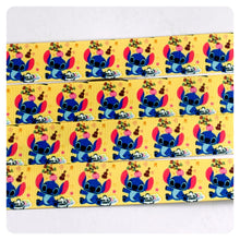 Load image into Gallery viewer, Ribbon by the Yard - Stitch - Cutie - Lilo and Stitch - Yellow Background