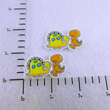 Load image into Gallery viewer, Set of 2 - Planar Resin - Dinosaur - Orange and Yellow