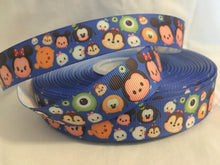 Load image into Gallery viewer, Ribbon by the Yard - Tsum Tsum Ribbon - Mickey and Friends Dark Blue