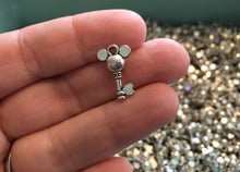 Load image into Gallery viewer, Set of 10 - Mouse Head Key Charms - Tibetan Silver Tone