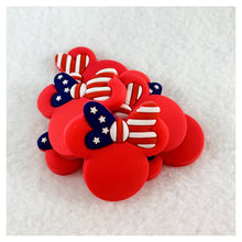 Load image into Gallery viewer, Set of 2 - PVC Resin -  Minnie Mouse Head Pink American Flag
