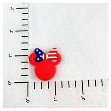 Load image into Gallery viewer, Set of 2 - PVC Resin -  Minnie Mouse Head Pink American Flag
