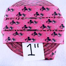 Load image into Gallery viewer, Ribbon by the yard - Mickey &amp; Minnie Scatter on Pink
