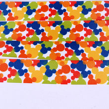 Load image into Gallery viewer, Ribbon by the Yard - Colorful Mickey Head Scatter on White
