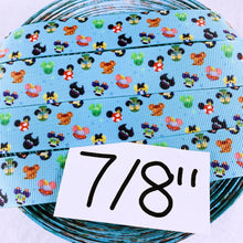 Load image into Gallery viewer, Ribbon by the Yard - Mickey Head Scatter on Teal
