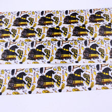 Load image into Gallery viewer, Ribbon by the Yard - 7/8&quot; - HP - Wizard School - Hufflepuff - Hat, Books, Scarf
