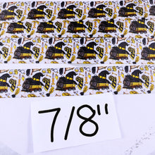 Load image into Gallery viewer, Ribbon by the Yard - 7/8&quot; - HP - Wizard School - Hufflepuff - Hat, Books, Scarf
