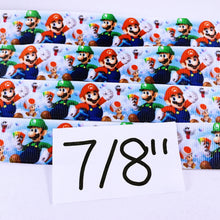 Load image into Gallery viewer, Ribbon by the Yard - 7/8&quot; - Mario &amp; Luigi
