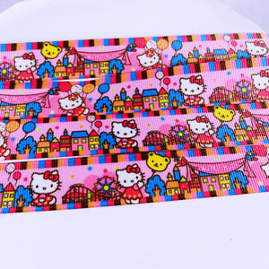 Ribbon by the Yard - 7/8" - Hello Kitty on Pink