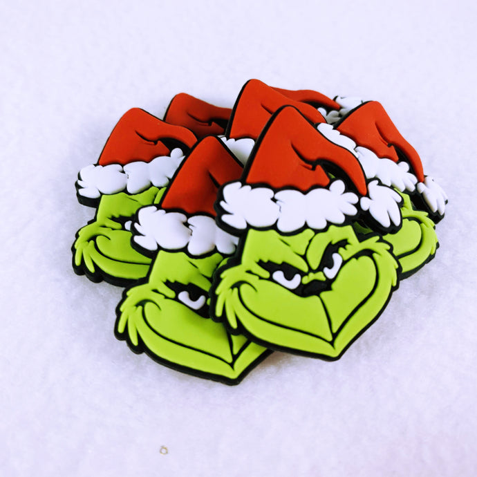 Set of 2 - PVC Resin -  Grinch Face Only