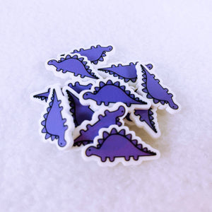 Set of 4 - Mini Planar Resin - Mini Dinosaur - Purple Stegosaurus