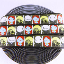 Load image into Gallery viewer, Ribbon by the Yard - Nightmare Before Christmas Blocks on Black
