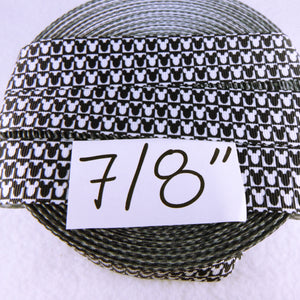 Ribbon by the Yard - Small Black & White Mickey Heads