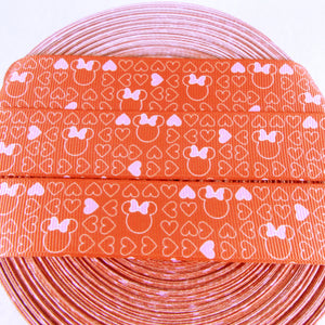 Ribbon by the Yard - Minnie with Hearts on Red
