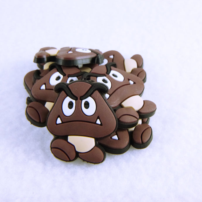 Set of 2 - PVC Resin -  Goomba, Black Back - Mario - Mushroom