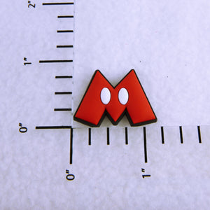 Set of 2 - PVC Resin -  Red "M" White Dots