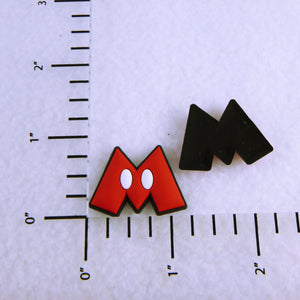 Set of 2 - PVC Resin -  Red "M" White Dots