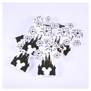 Set of 2 - Planar Resin - Castle with Fireworks