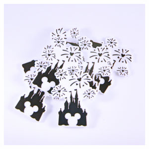 Set of 2 - Planar Resin - Castle with Fireworks