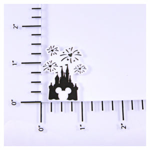 Set of 2 - Planar Resin - Castle with Fireworks