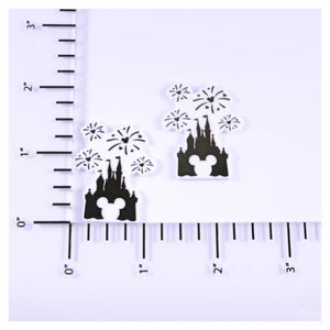 Set of 2 - Planar Resin - Castle with Fireworks