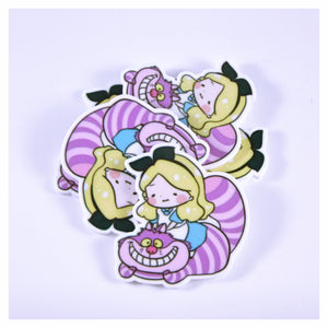 Set of 2 - Planar Resin - Alice with Cheshire Cat
