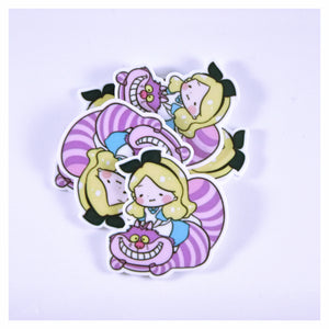 Set of 2 - Planar Resin - Alice with Cheshire Cat