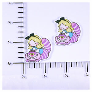 Set of 2 - Planar Resin - Alice with Cheshire Cat